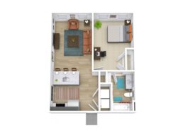 1-bedroom floor plan image